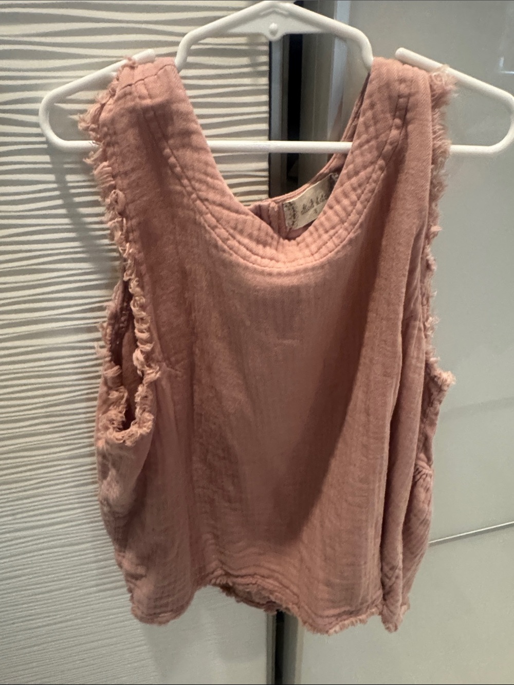 Altar'd State Mauve Frayed Edge Tank Top